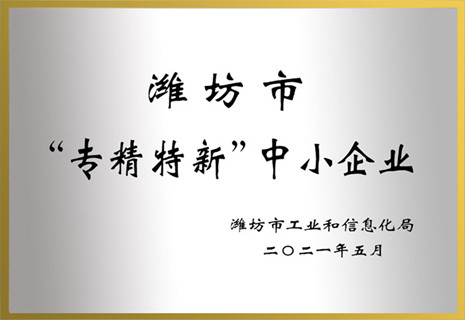 山東新港獲批濰坊市“專精特新”榮譽